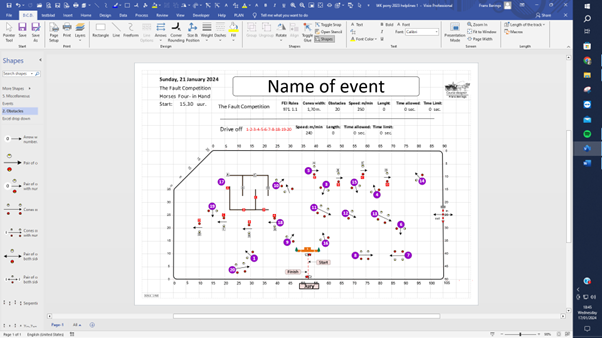 You can find all obstacle shapes in the relevant stencil and drag them onto the page